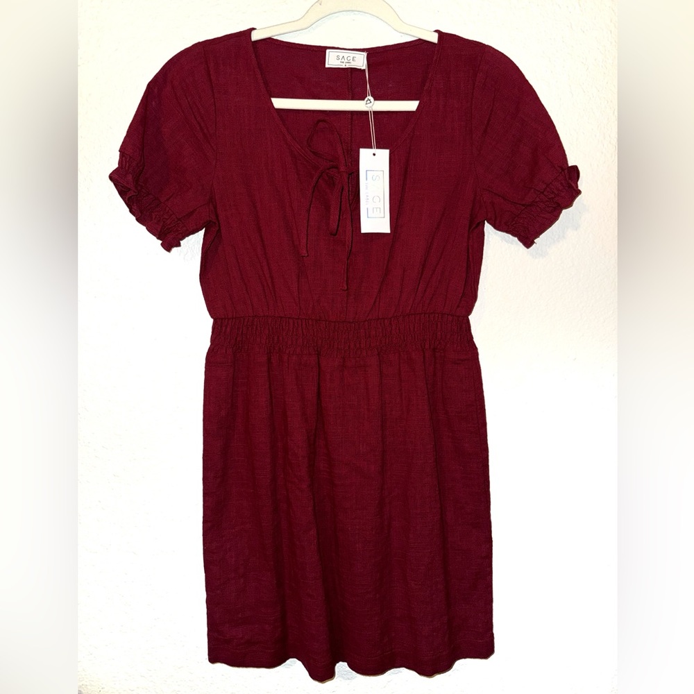 SAGE Red Summer Dress NWT